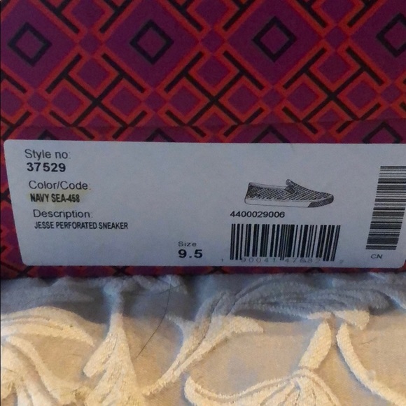 Tory Burch suede navy slip on sneaker - Picture 3 of 6